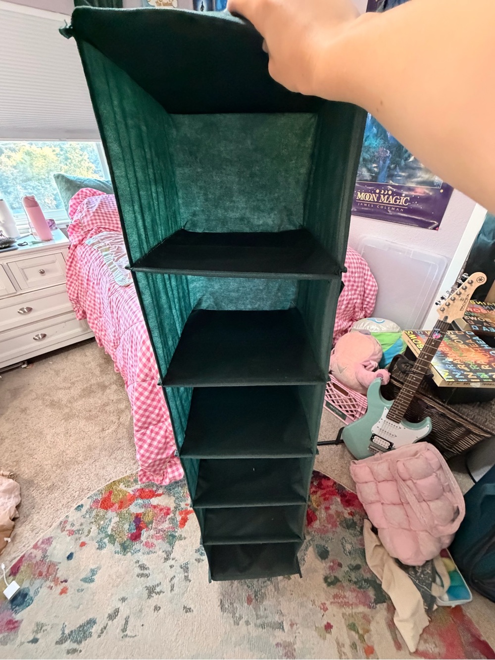 Target Dark Green Hanging Closet Organizer with Six Shelves